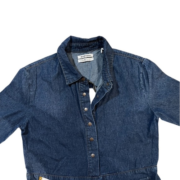 One X One Teaspoon Blue Denim Utility Jumpsuit Size 26 NWOT Cutout back raw hem - Picture 8 of 8